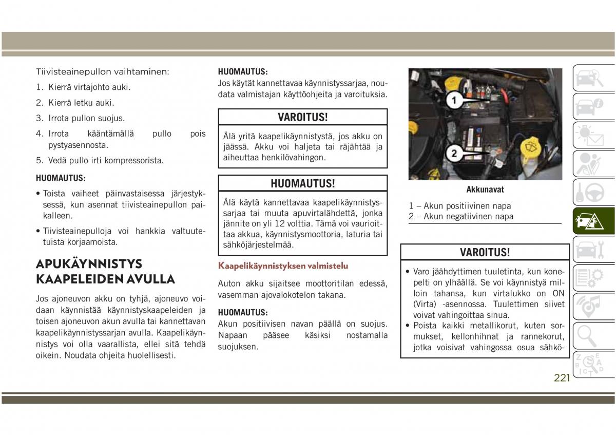 Jeep Compass II 2 omistajan kasikirja / page 223