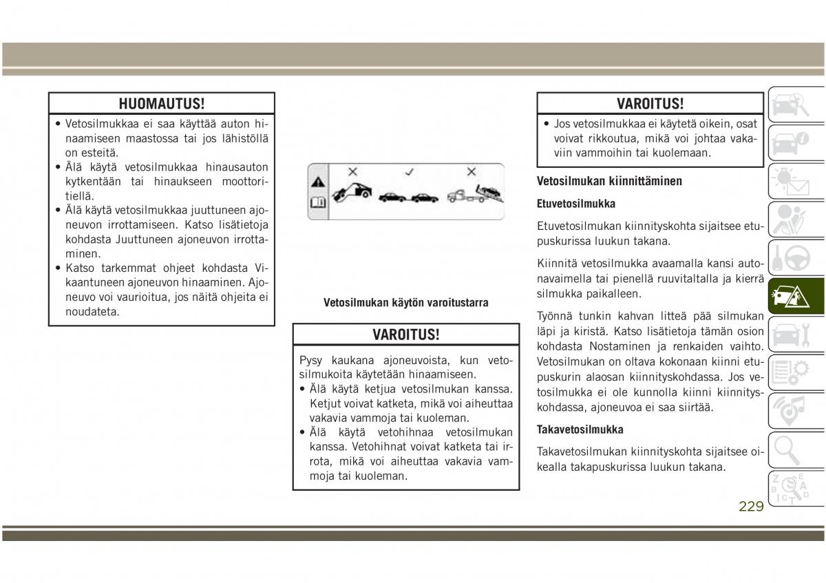 Jeep Compass II 2 omistajan kasikirja / page 231