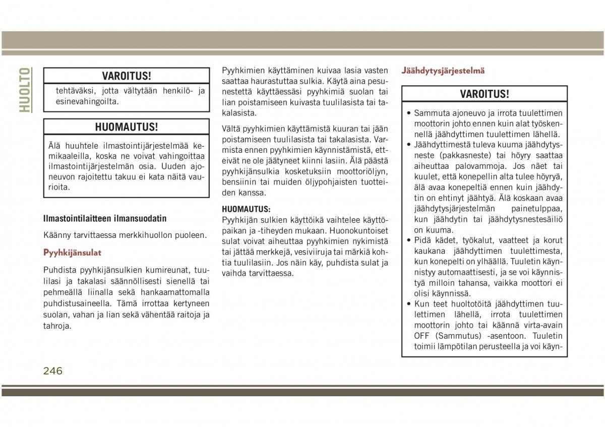 Jeep Compass II 2 omistajan kasikirja / page 248