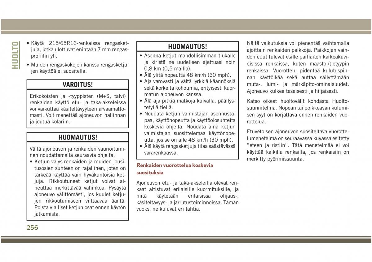 Jeep Compass II 2 omistajan kasikirja / page 258