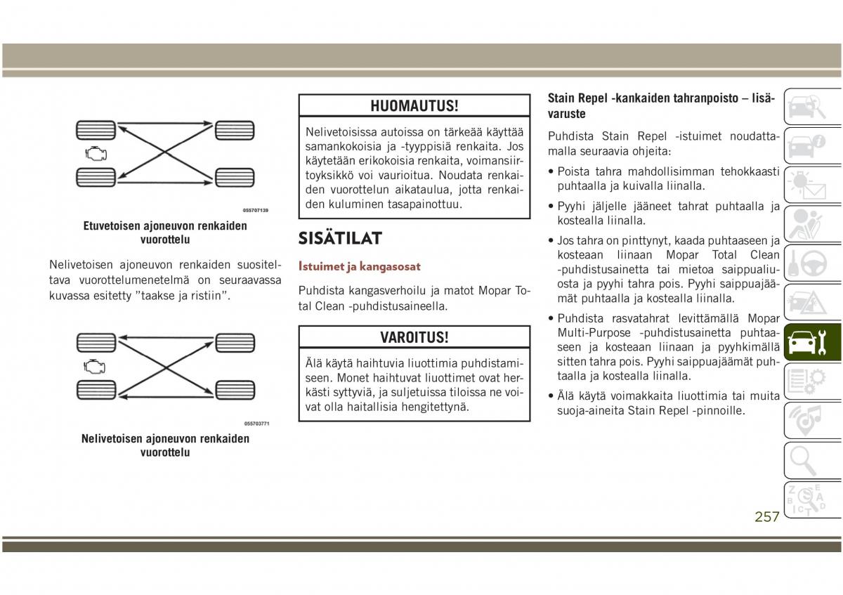 Jeep Compass II 2 omistajan kasikirja / page 259