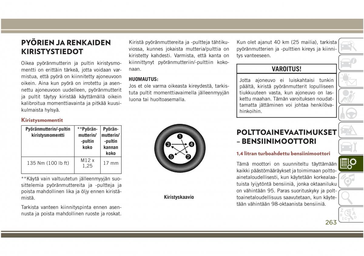 Jeep Compass II 2 omistajan kasikirja / page 265