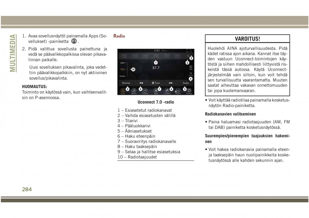 Jeep Compass II 2 omistajan kasikirja / page 286