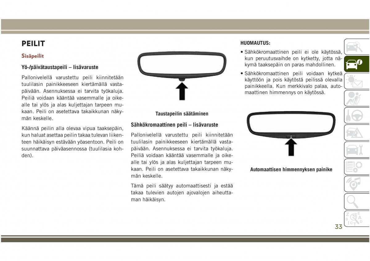 Jeep Compass II 2 omistajan kasikirja / page 35