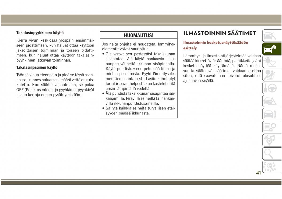 Jeep Compass II 2 omistajan kasikirja / page 43