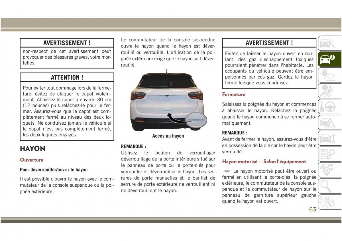 Jeep Compass II 2 manuel du proprietaire / page 65