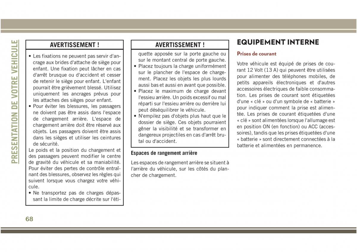 Jeep Compass II 2 manuel du proprietaire / page 70