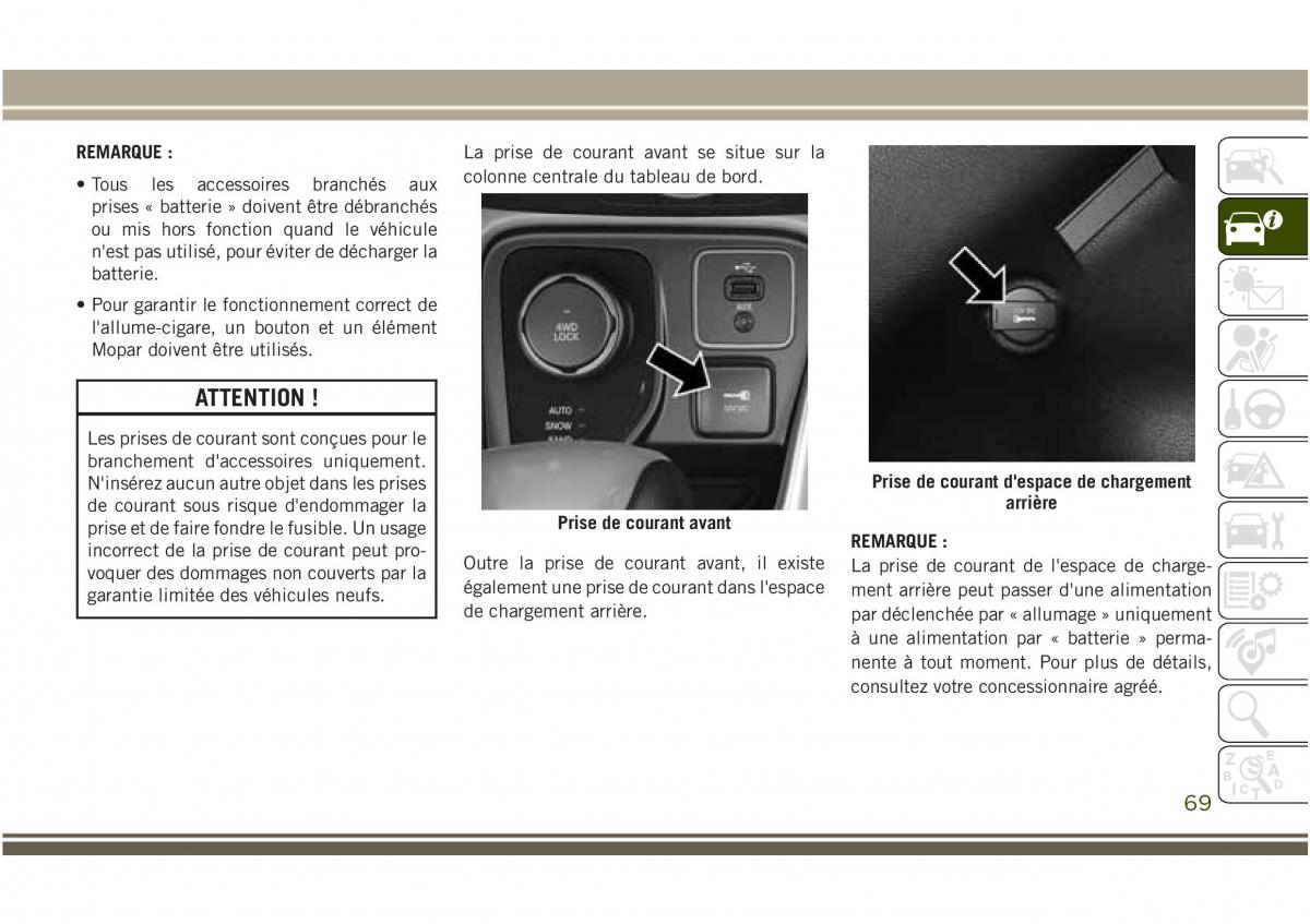 Jeep Compass II 2 manuel du proprietaire / page 71