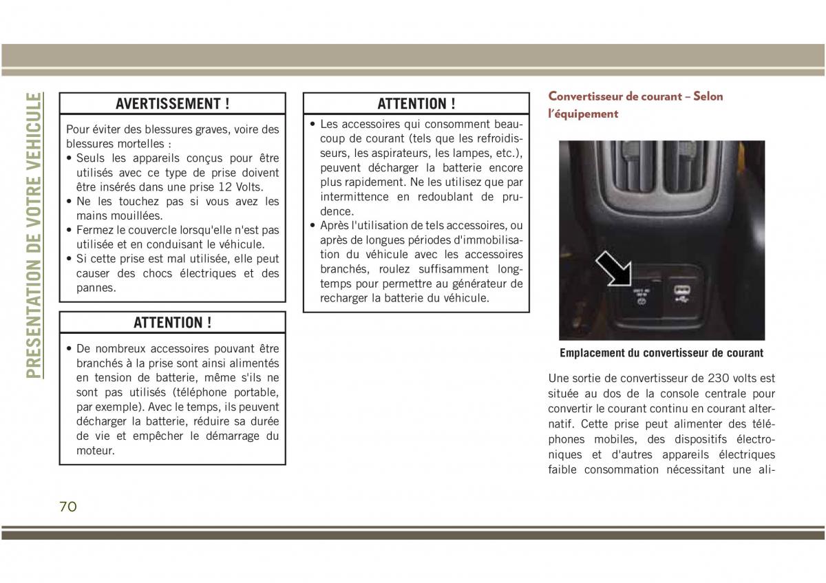 Jeep Compass II 2 manuel du proprietaire / page 72