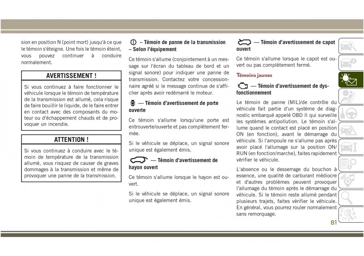 Jeep Compass II 2 manuel du proprietaire / page 83