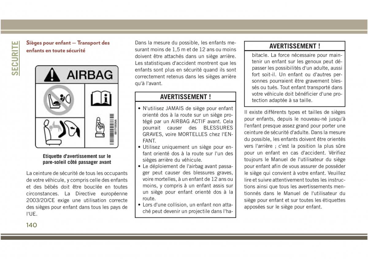 Jeep Compass II 2 manuel du proprietaire / page 142