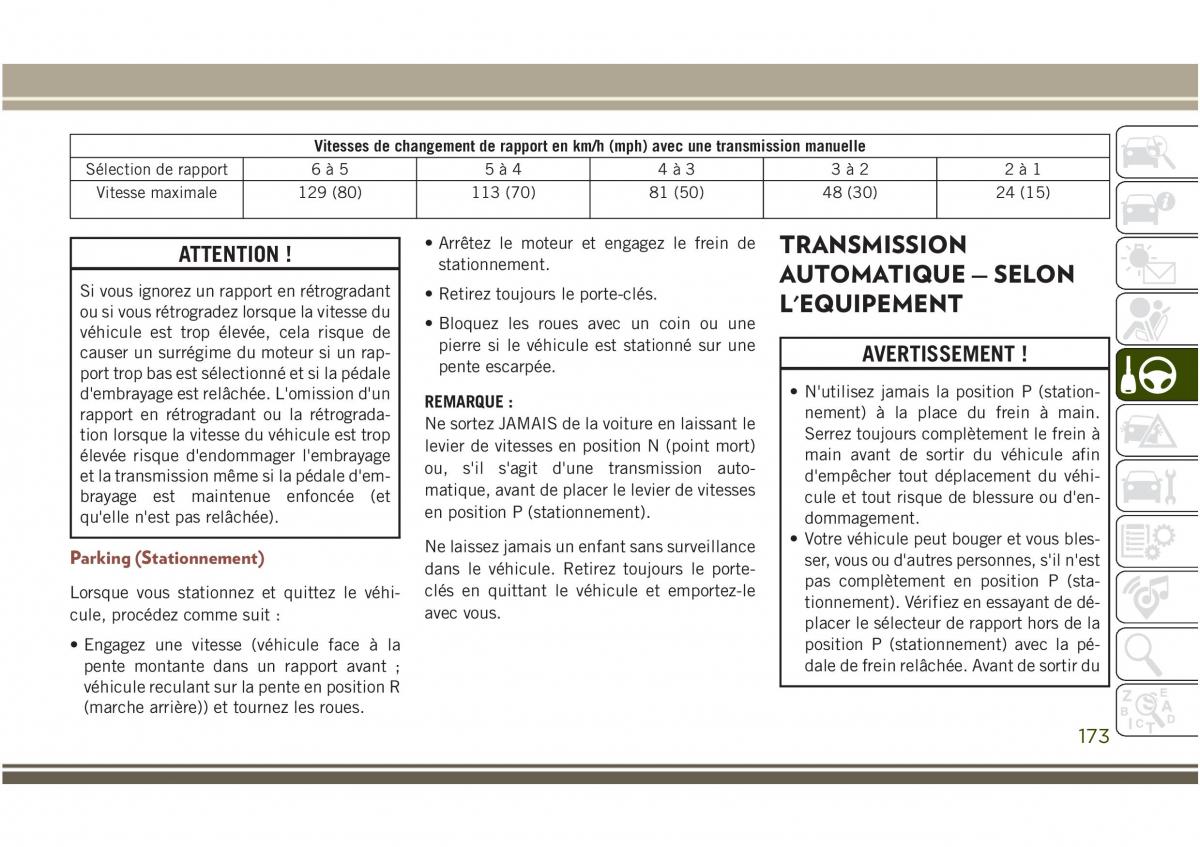 Jeep Compass II 2 manuel du proprietaire / page 175