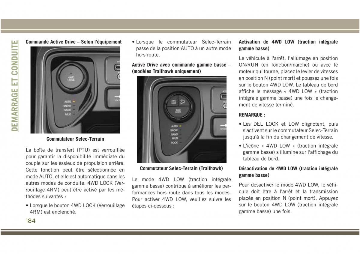 Jeep Compass II 2 manuel du proprietaire / page 186