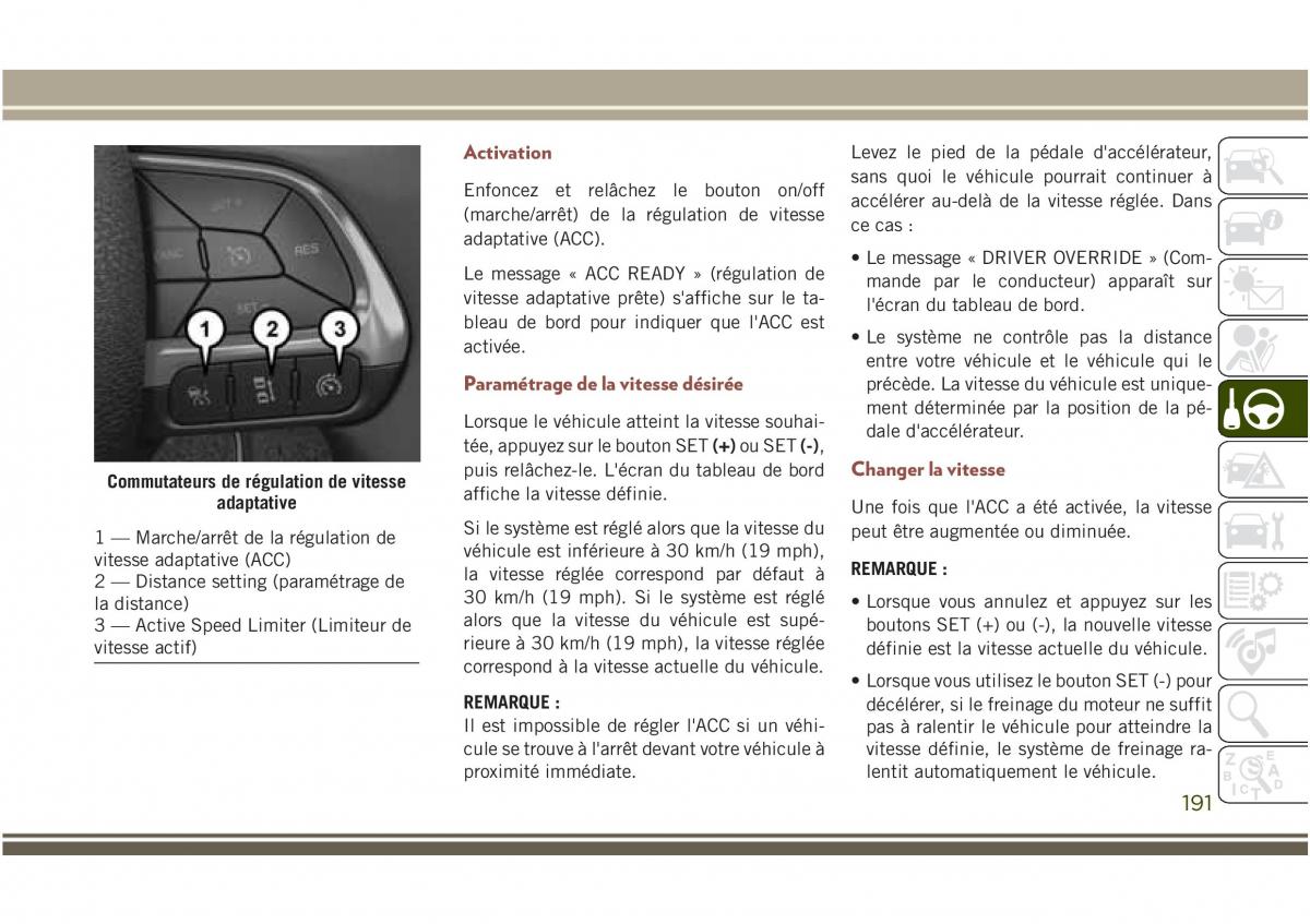 Jeep Compass II 2 manuel du proprietaire / page 193