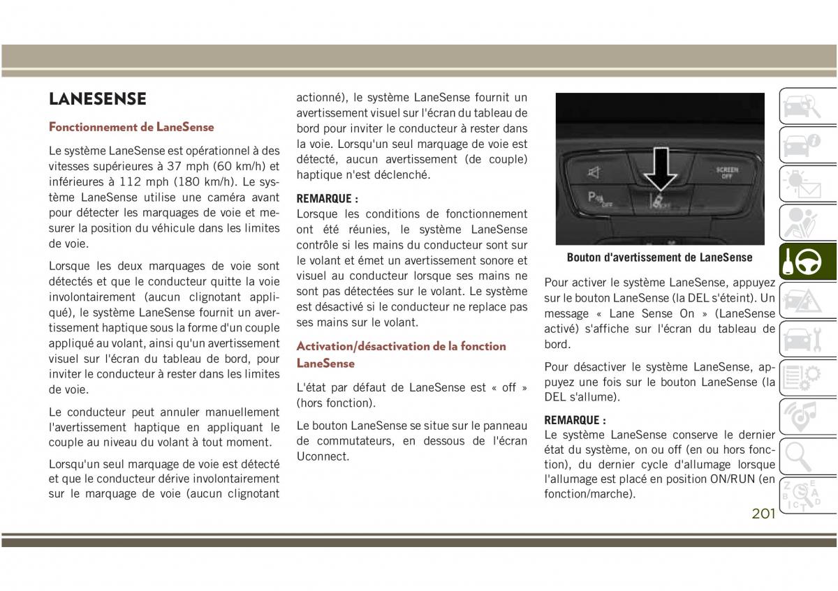 Jeep Compass II 2 manuel du proprietaire / page 203