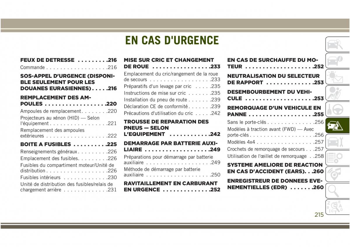 Jeep Compass II 2 manuel du proprietaire / page 217