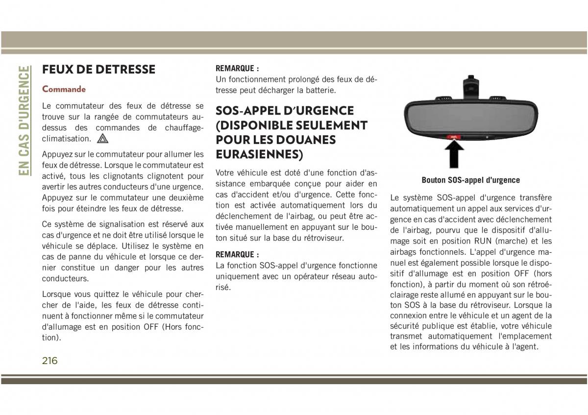 Jeep Compass II 2 manuel du proprietaire / page 218