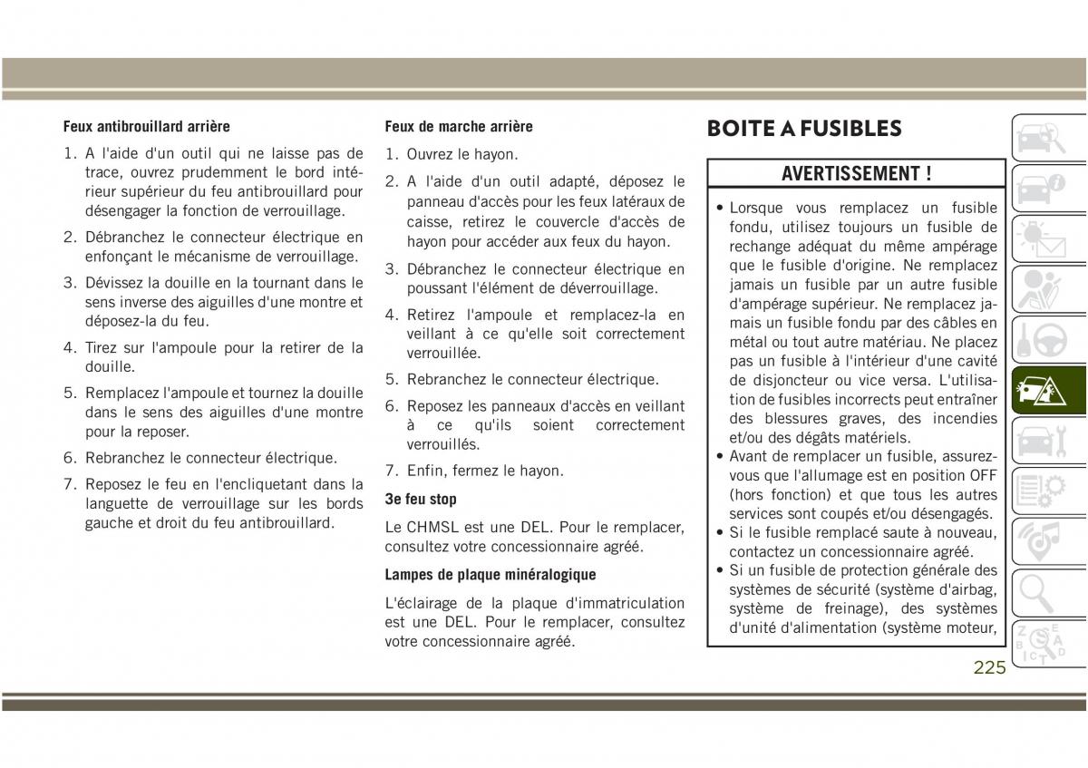 Jeep Compass II 2 manuel du proprietaire / page 227