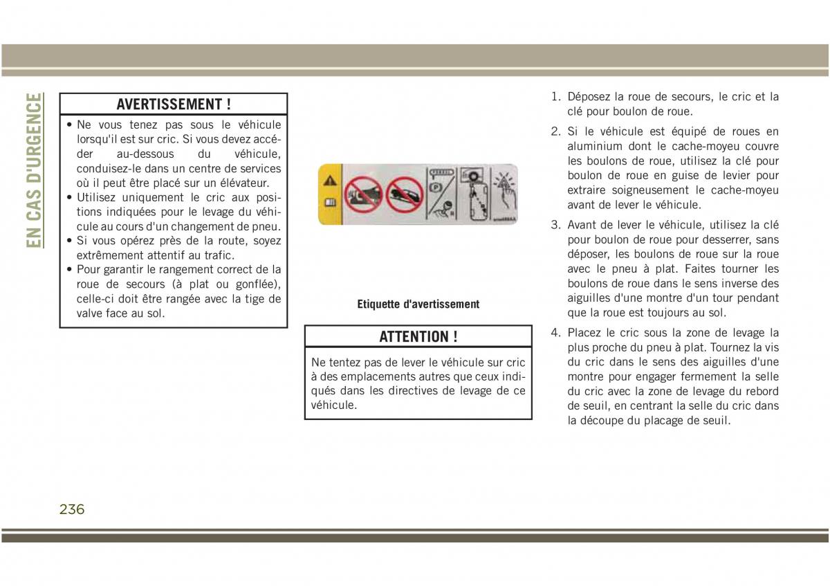 Jeep Compass II 2 manuel du proprietaire / page 238