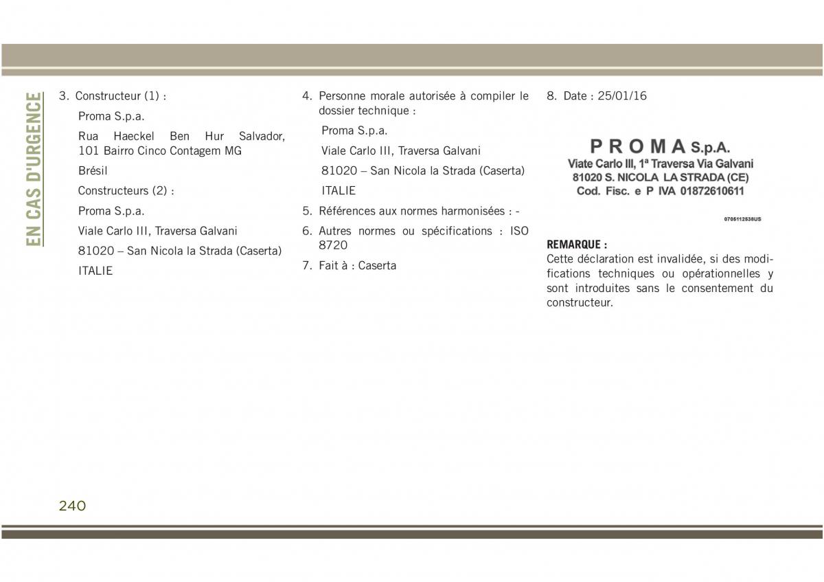 Jeep Compass II 2 manuel du proprietaire / page 242