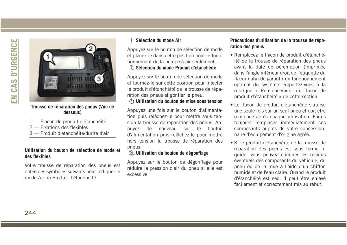 Jeep Compass II 2 manuel du proprietaire / page 246