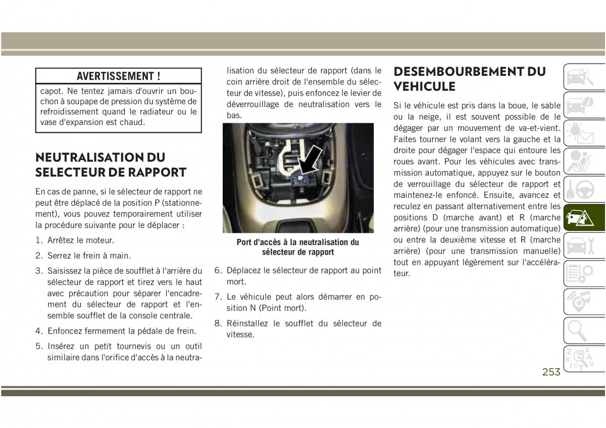 Jeep Compass II 2 manuel du proprietaire / page 255