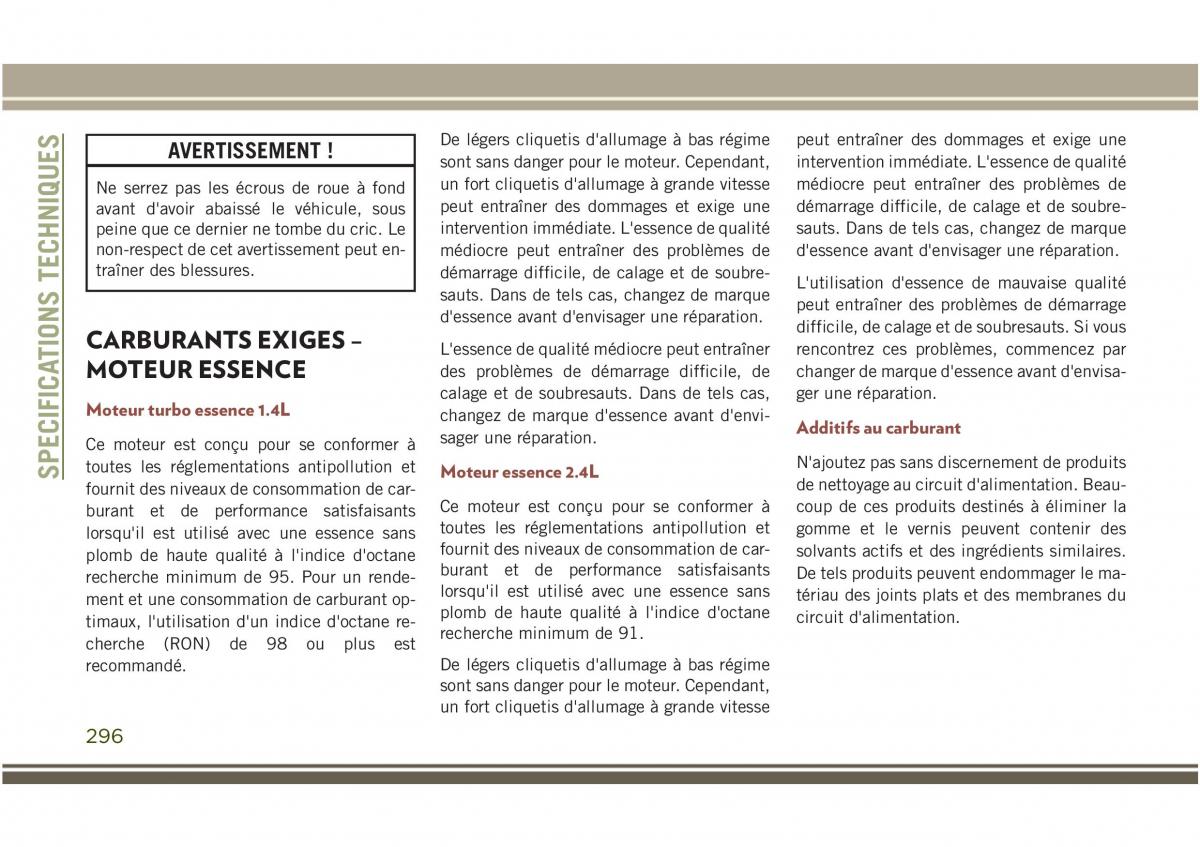 Jeep Compass II 2 manuel du proprietaire / page 298