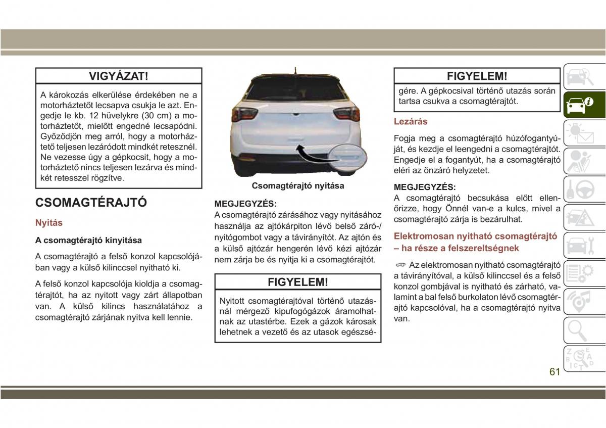 Jeep Compass II 2 Kezelesi utmutato / page 63