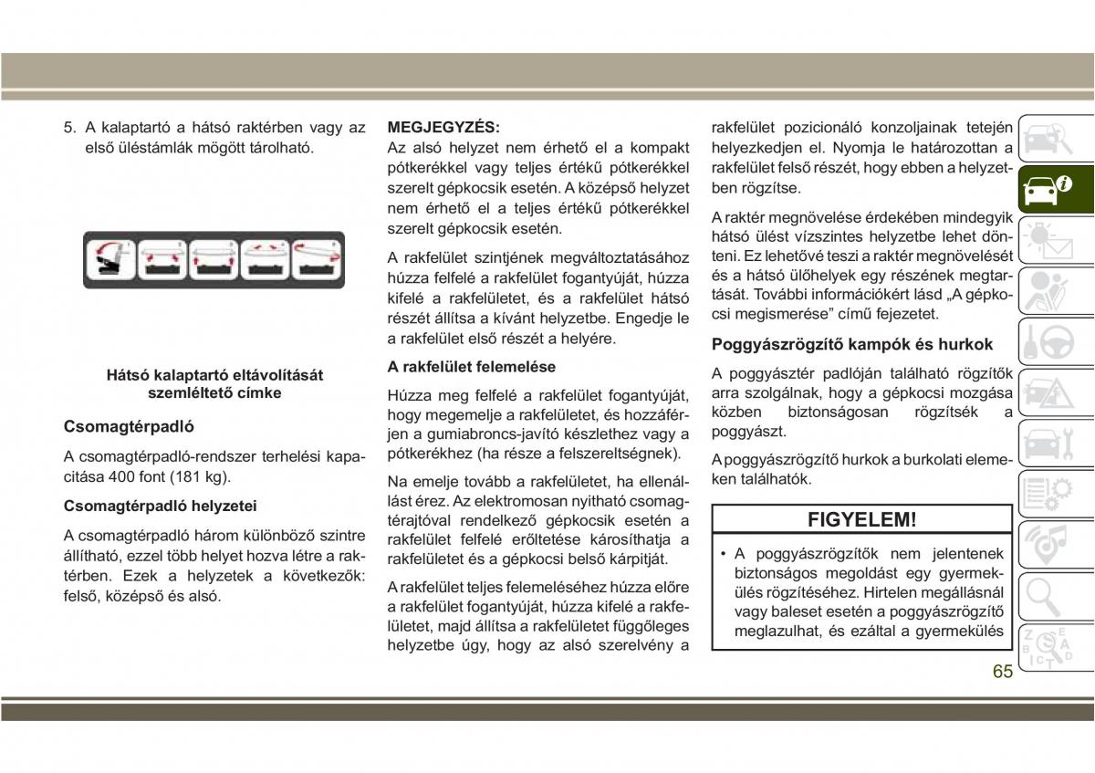 Jeep Compass II 2 Kezelesi utmutato / page 67