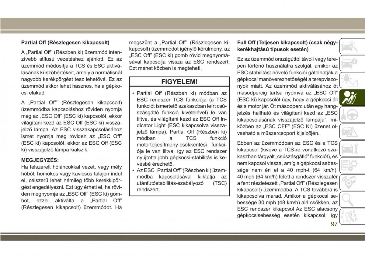 Jeep Compass II 2 Kezelesi utmutato / page 99