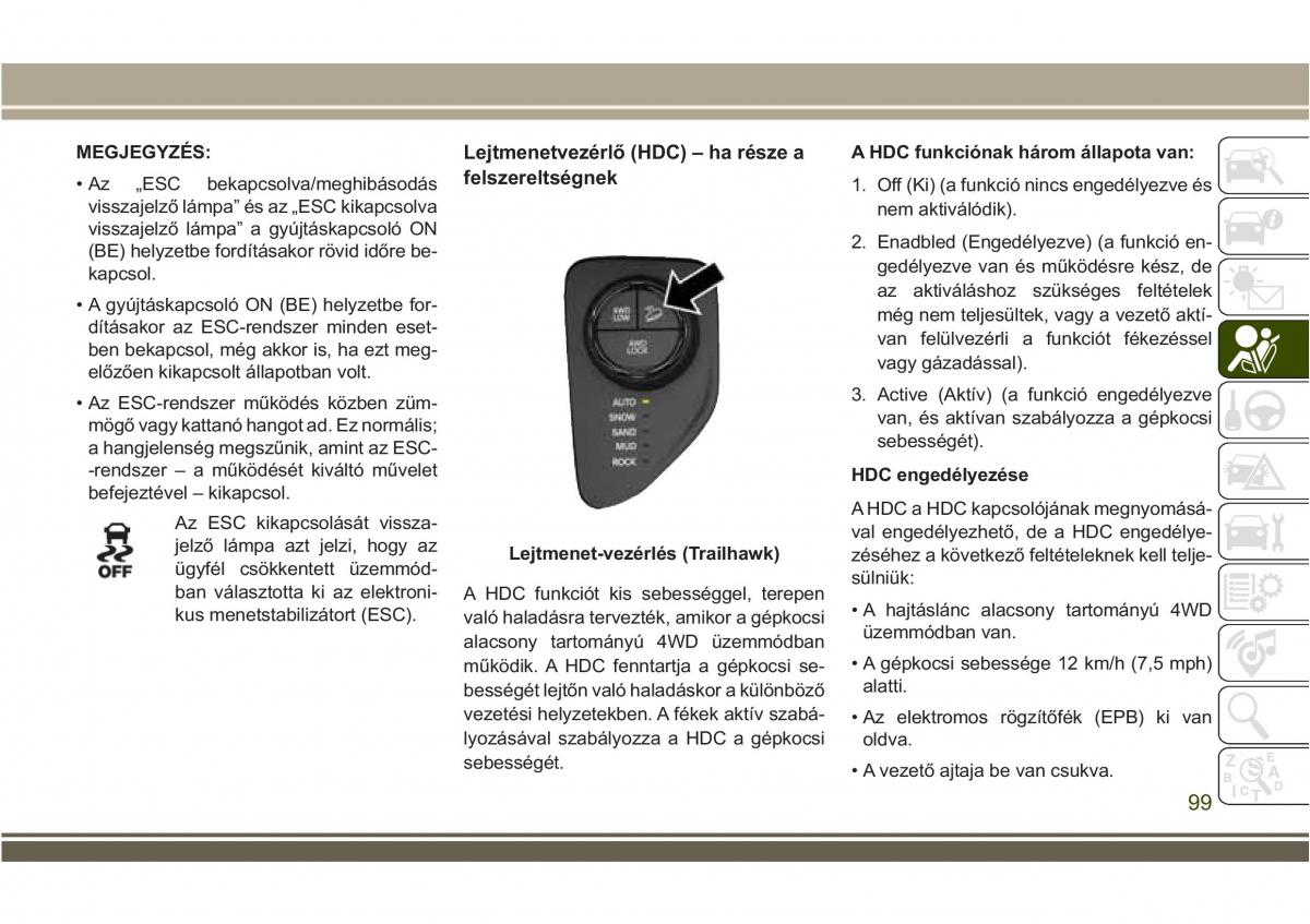 Jeep Compass II 2 Kezelesi utmutato / page 101