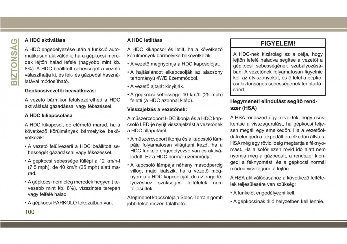 Jeep Compass II 2 Kezelesi utmutato / page 102