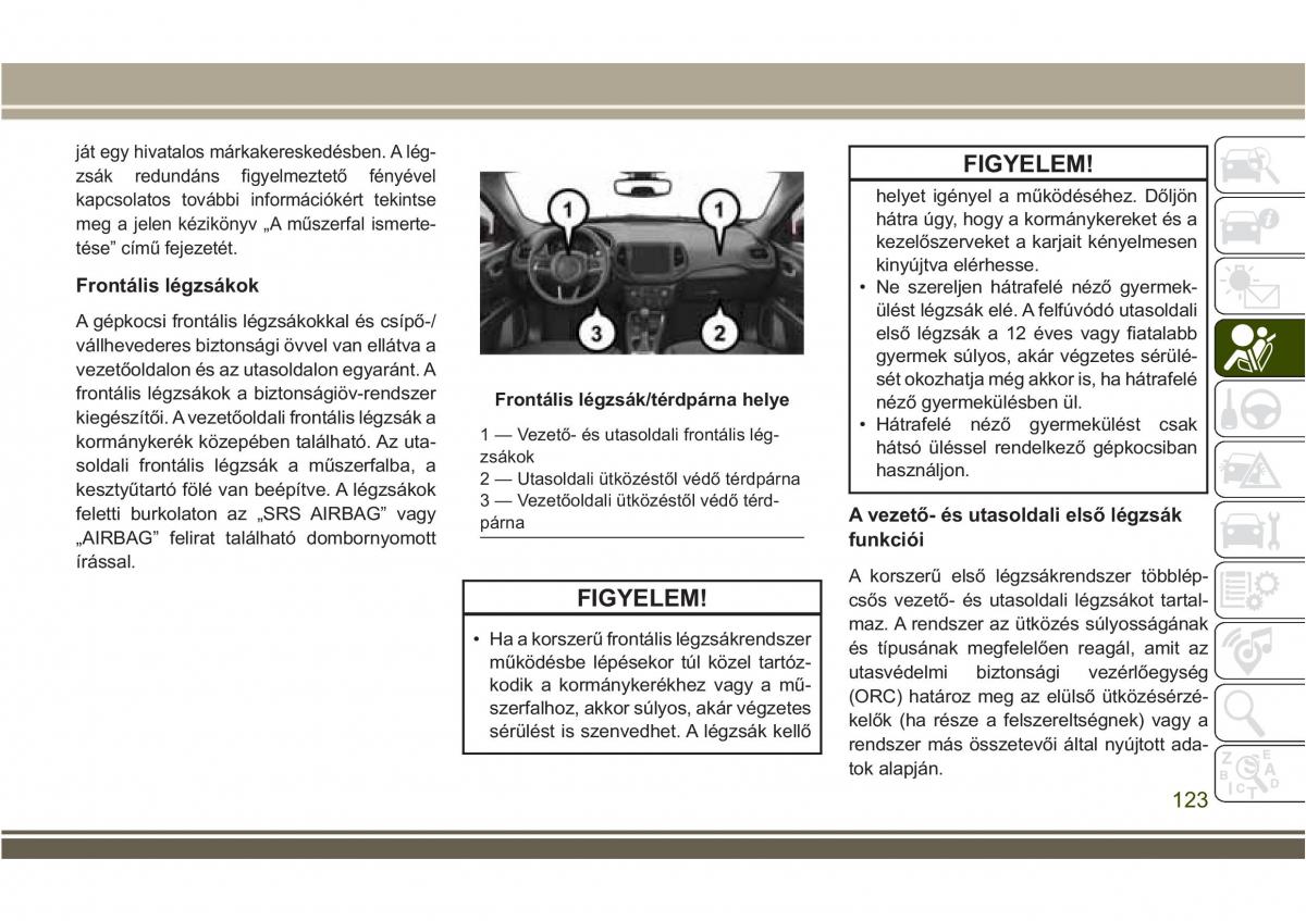 Jeep Compass II 2 Kezelesi utmutato / page 125