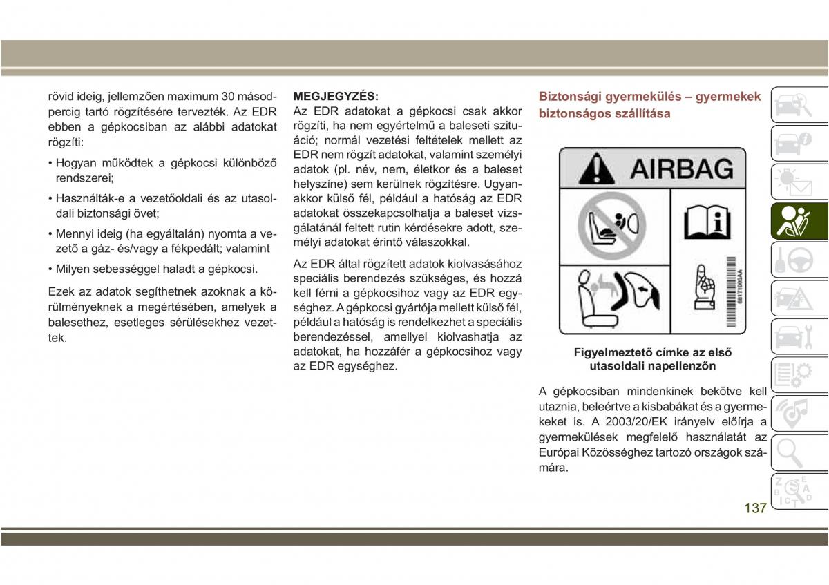 Jeep Compass II 2 Kezelesi utmutato / page 139