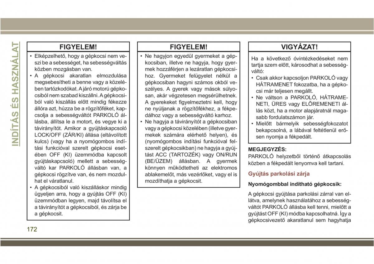 Jeep Compass II 2 Kezelesi utmutato / page 174