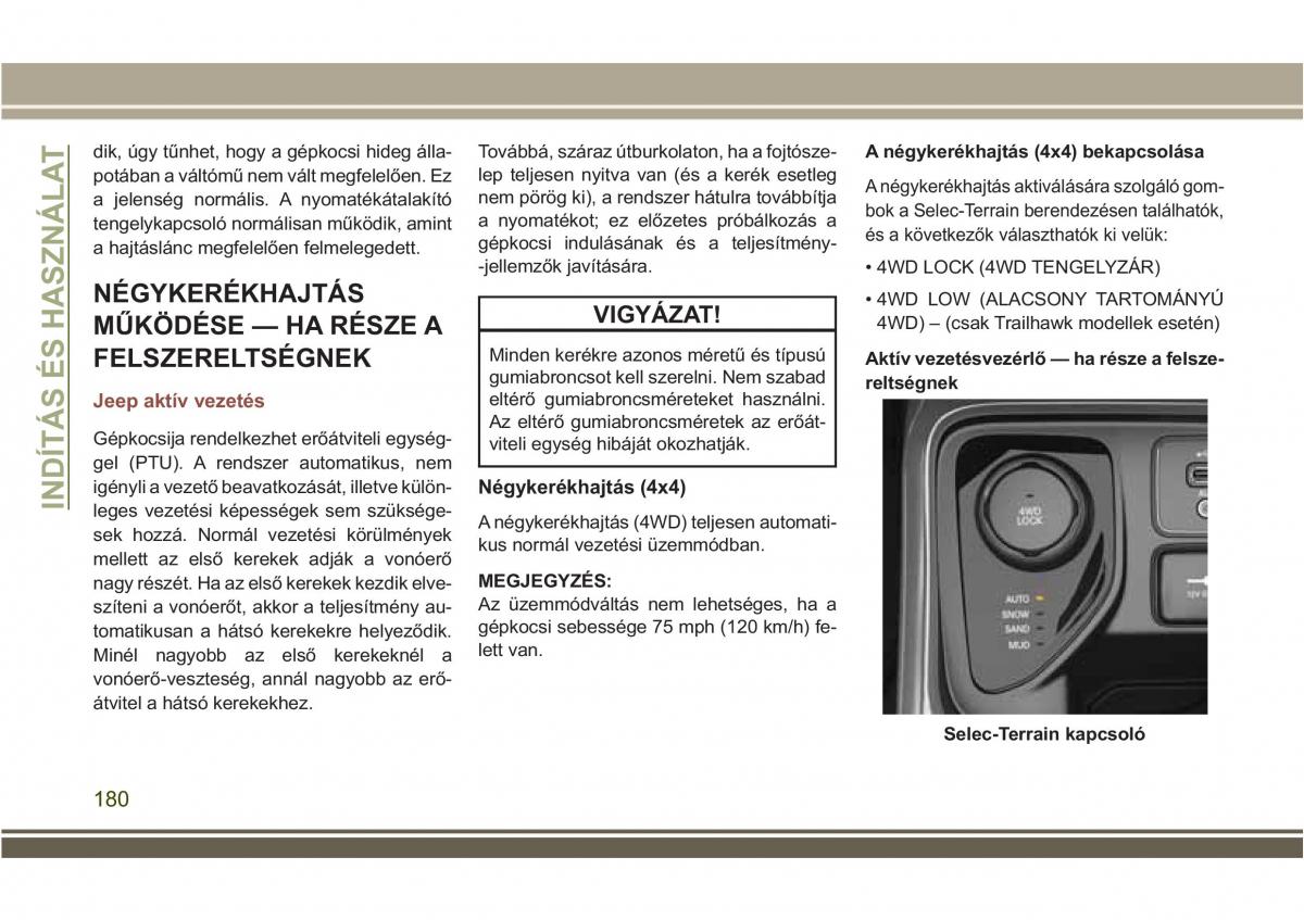 Jeep Compass II 2 Kezelesi utmutato / page 182