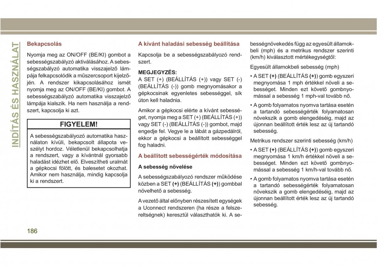 Jeep Compass II 2 Kezelesi utmutato / page 188