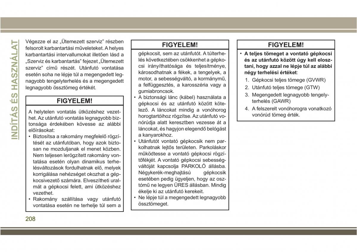 Jeep Compass II 2 Kezelesi utmutato / page 210