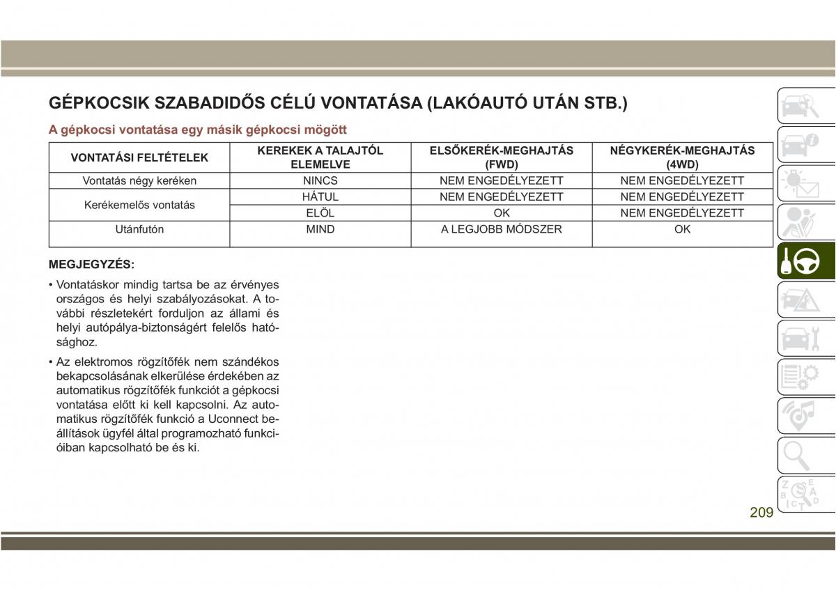 Jeep Compass II 2 Kezelesi utmutato / page 211