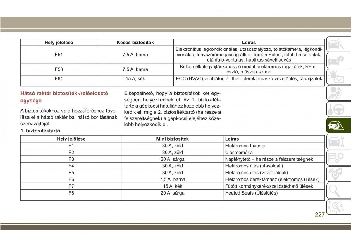 Jeep Compass II 2 Kezelesi utmutato / page 229