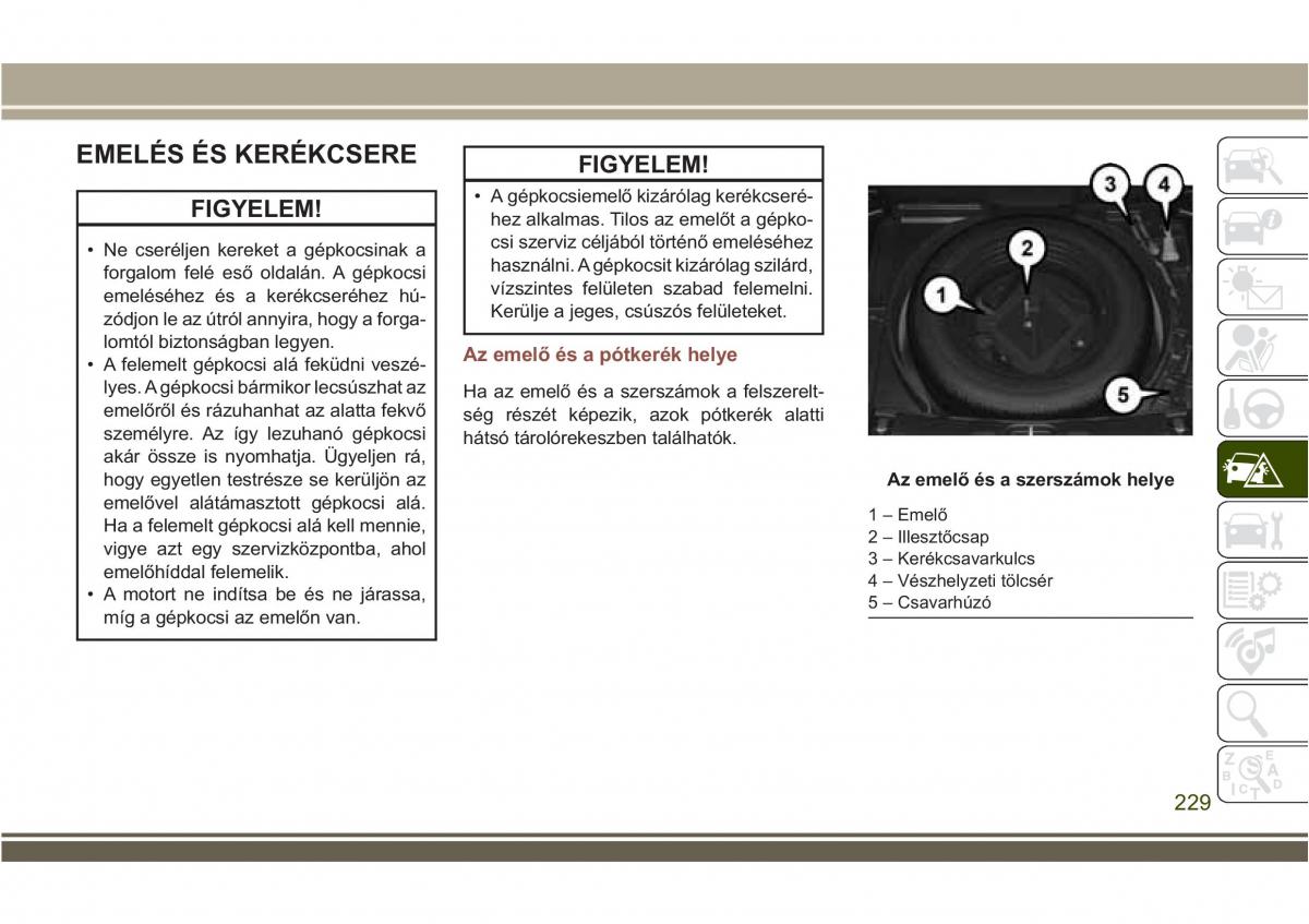 Jeep Compass II 2 Kezelesi utmutato / page 231