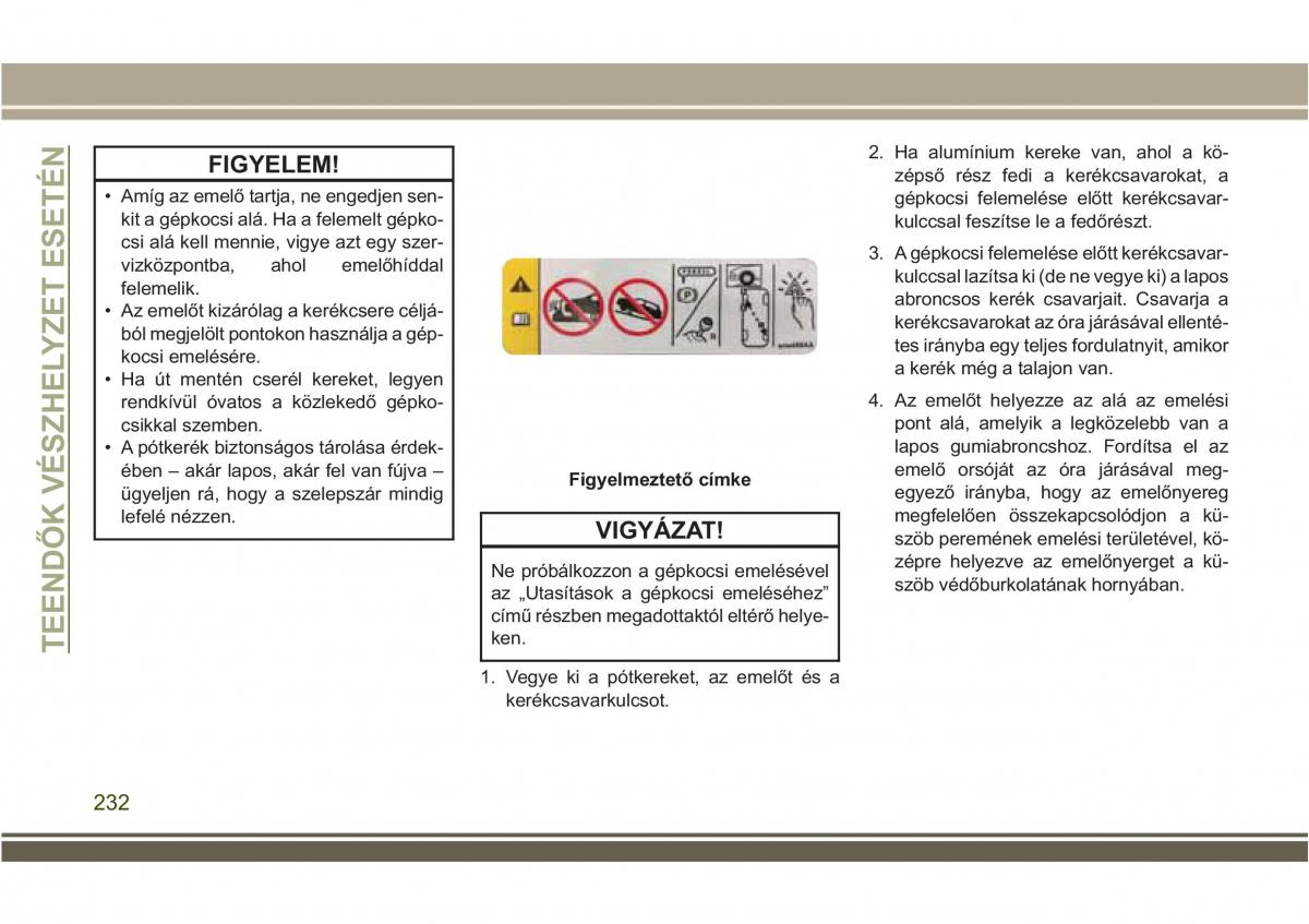 Jeep Compass II 2 Kezelesi utmutato / page 234