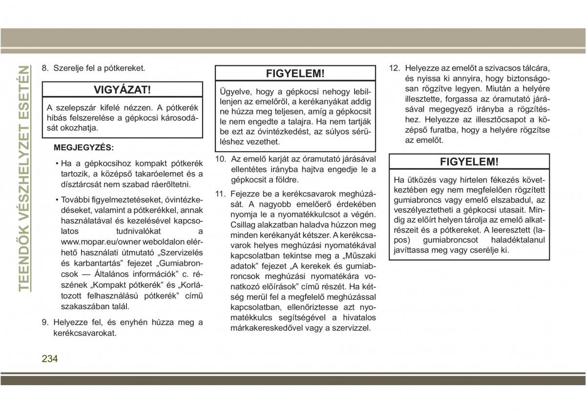 Jeep Compass II 2 Kezelesi utmutato / page 236