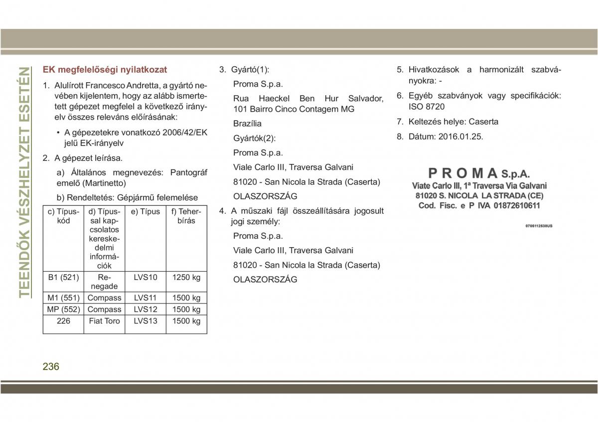 Jeep Compass II 2 Kezelesi utmutato / page 238