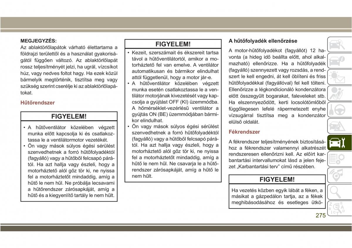 Jeep Compass II 2 Kezelesi utmutato / page 277