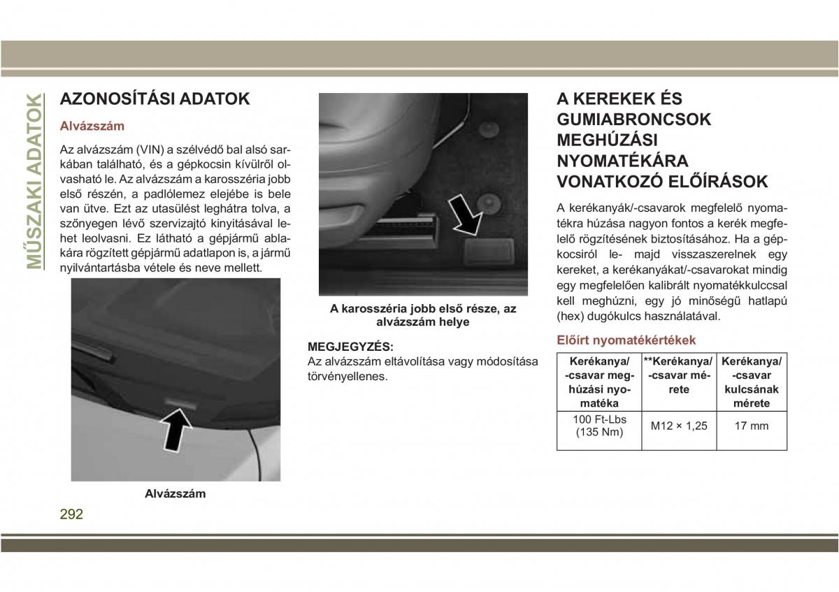 Jeep Compass II 2 Kezelesi utmutato / page 294