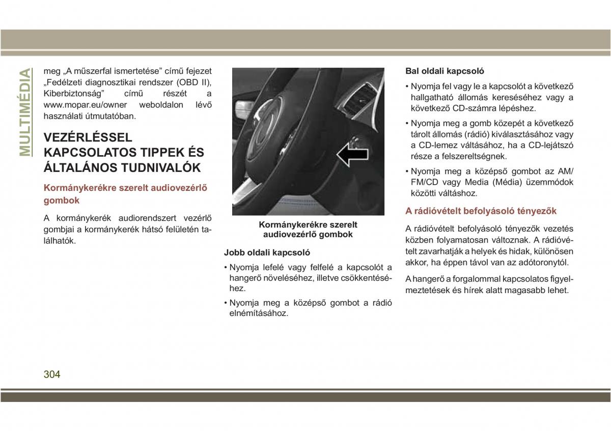 Jeep Compass II 2 Kezelesi utmutato / page 306