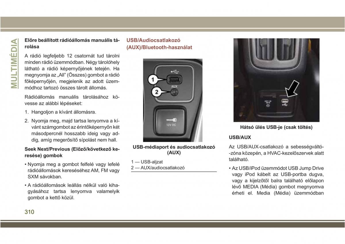 Jeep Compass II 2 Kezelesi utmutato / page 312