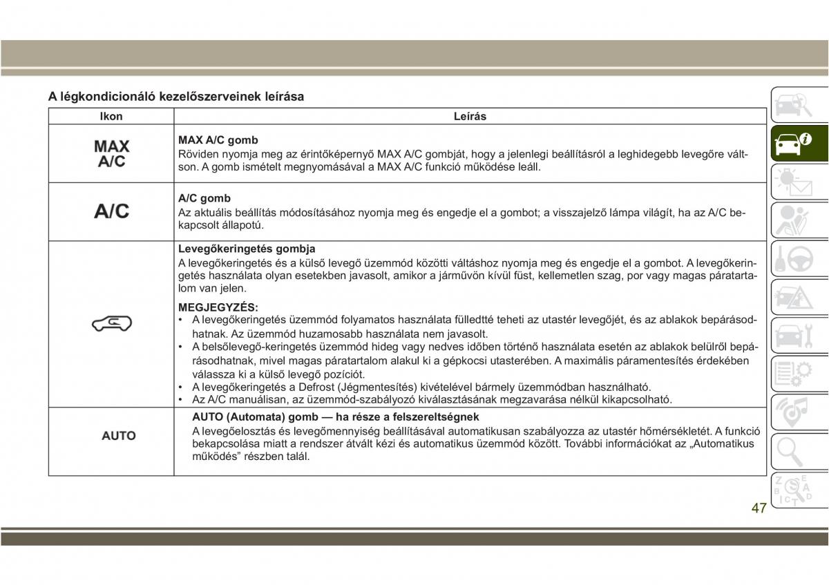 Jeep Compass II 2 Kezelesi utmutato / page 49