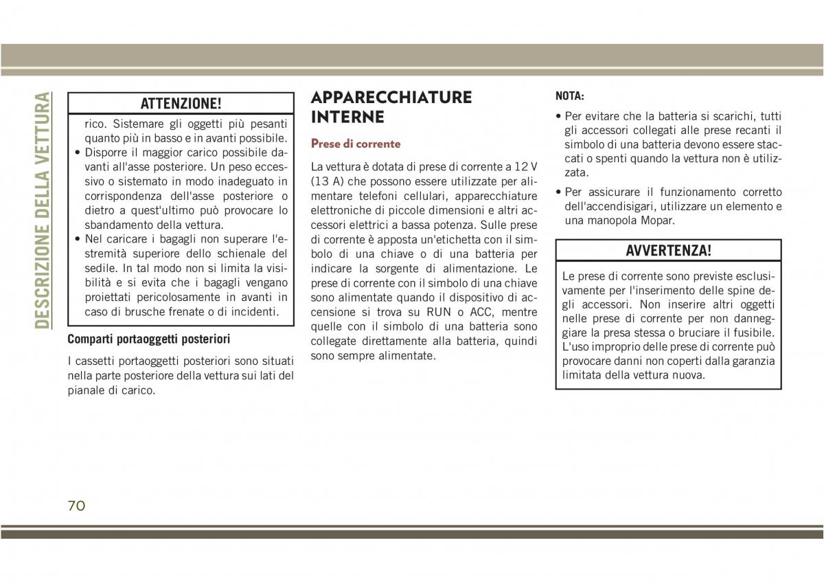 Jeep Compass II 2 manuale del proprietario / page 72